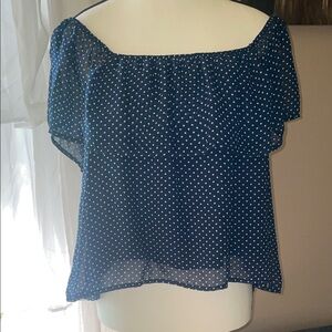 Honey Punch Navy and White Polka Dot Apparel